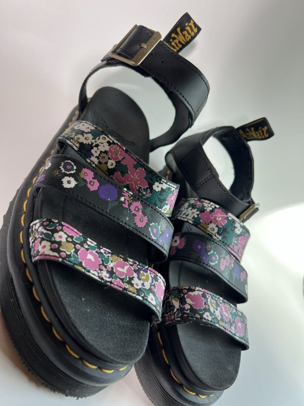 Dr Martens Blaire Women's Floral Print Leather Platform Gladiator Sandals US 8 - Picture 5 of 16